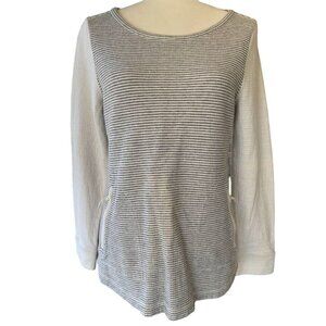 T by‎ Talbots Large Petite Gray Sweater Zipper Pocket